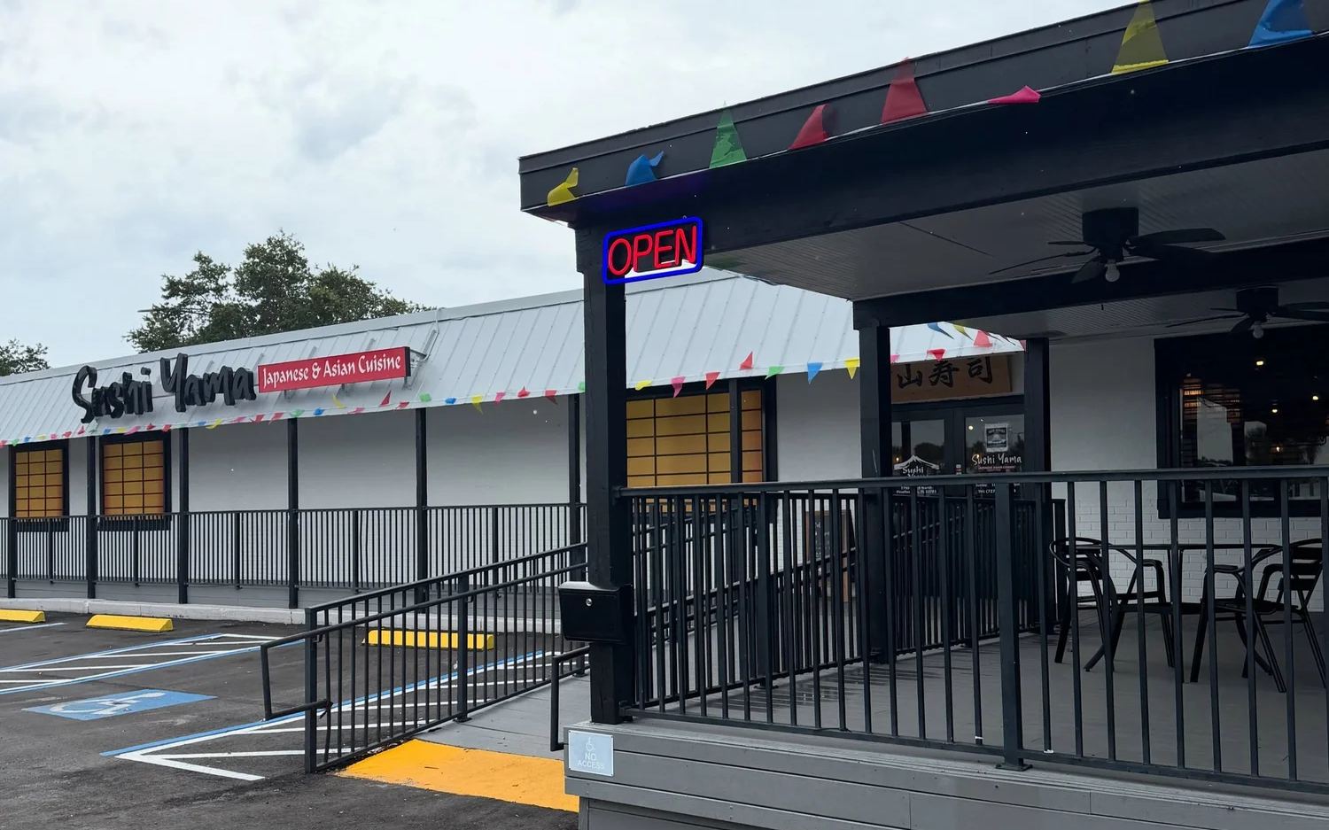 Sushi Yama restaurant exterior after painting