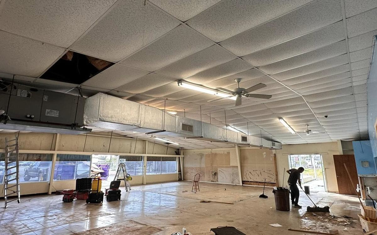Commercial ceiling and deck work in progress