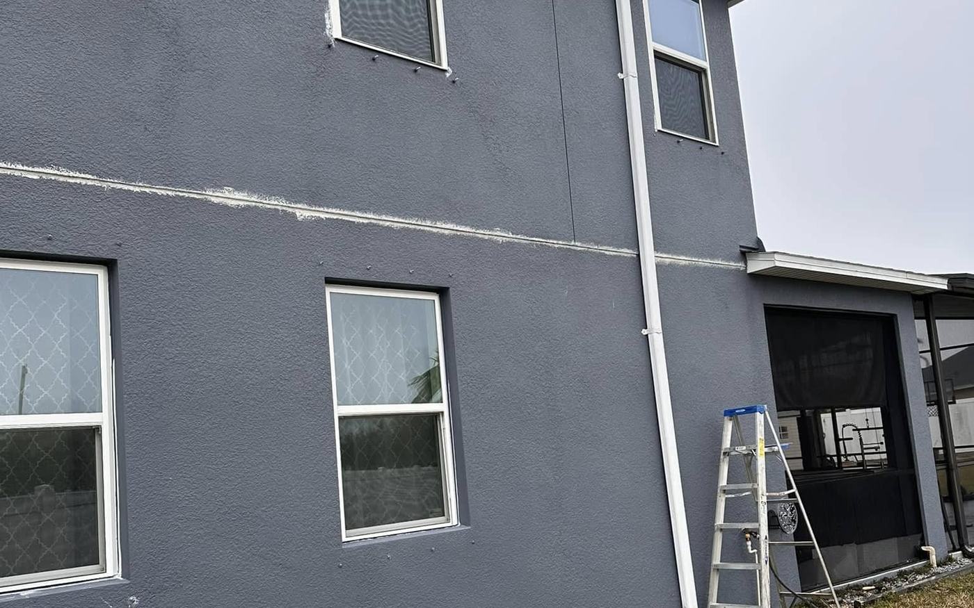 Grey two storey home exterior